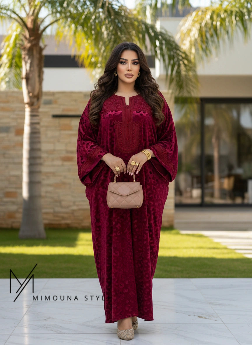 (CF5) قفطان مبرة محفرة  أناقة ملكية هماوية