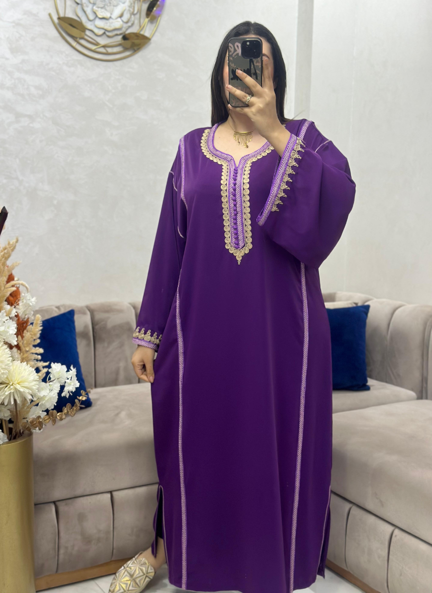 (CF6) قفطان كريب أناقة ملكية هماوية