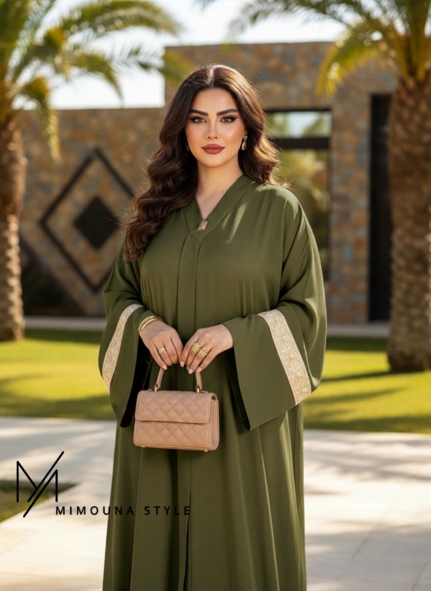 عباية زوم ملكية بقطعتين (عباية + شال هدية)