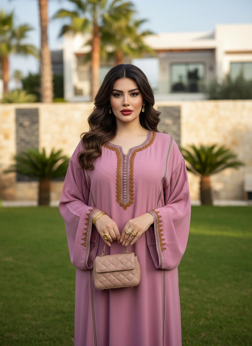 (CF6) قفطان كريب أناقة ملكية هماوية