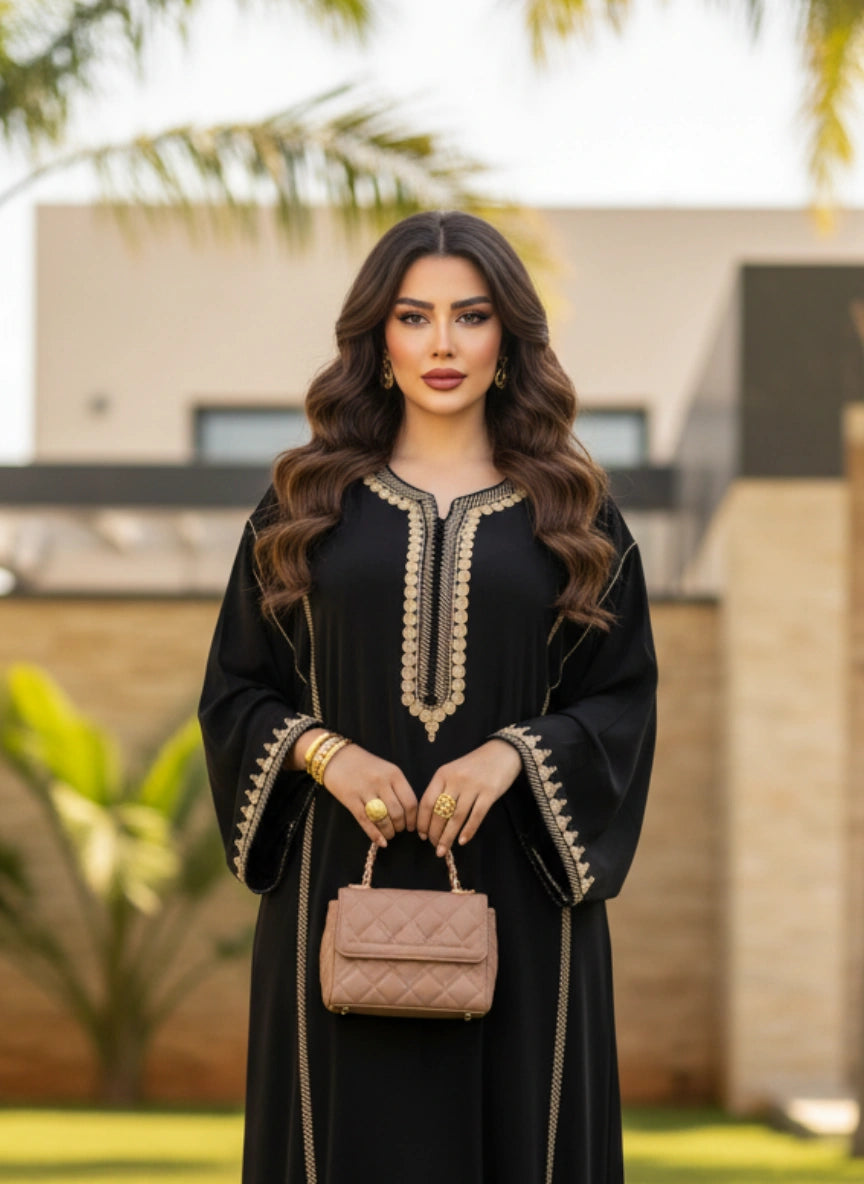 (CF6) قفطان كريب أناقة ملكية هماوية