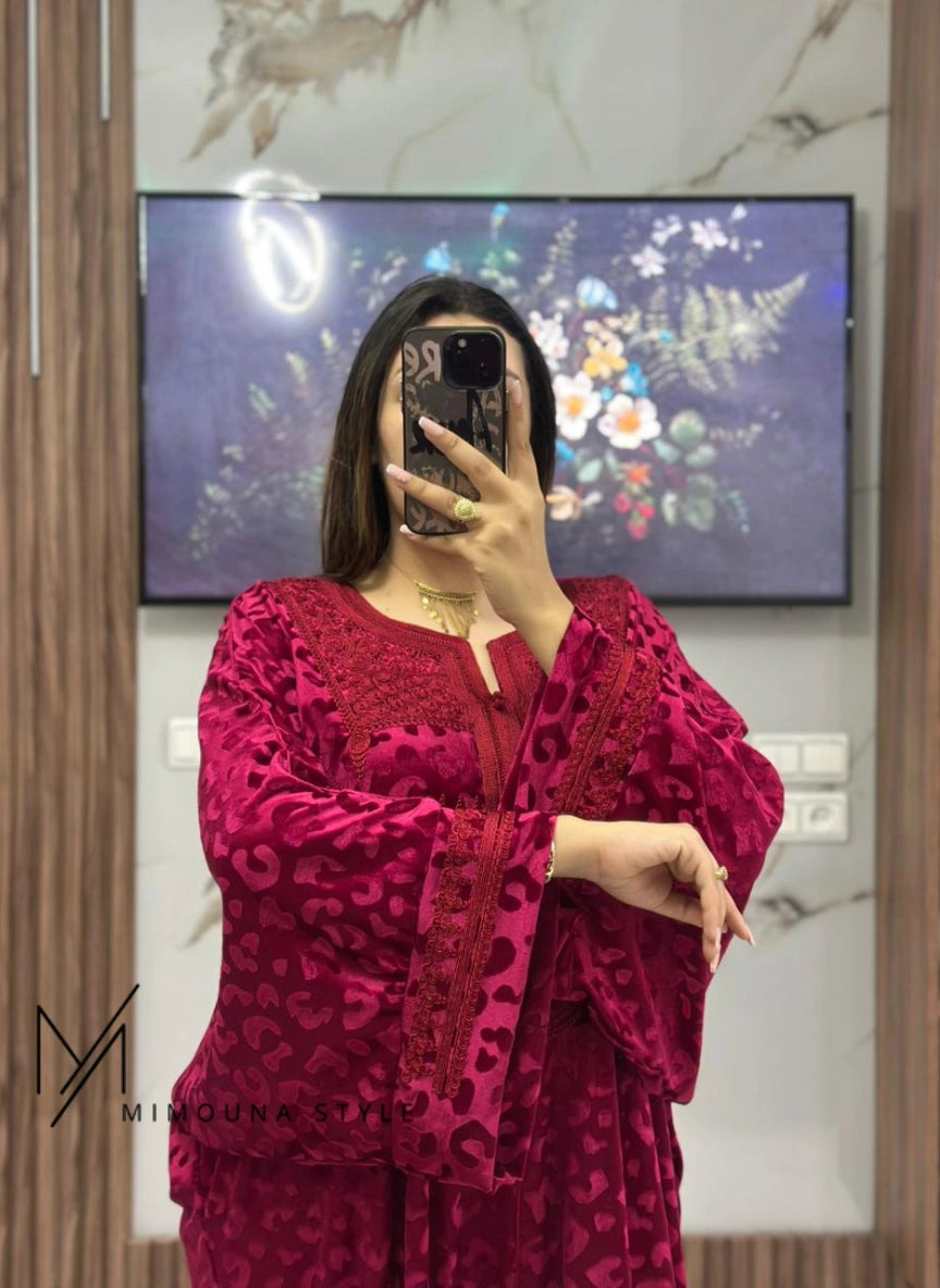 (CF5) قفطان مبرة محفرة  أناقة ملكية هماوية