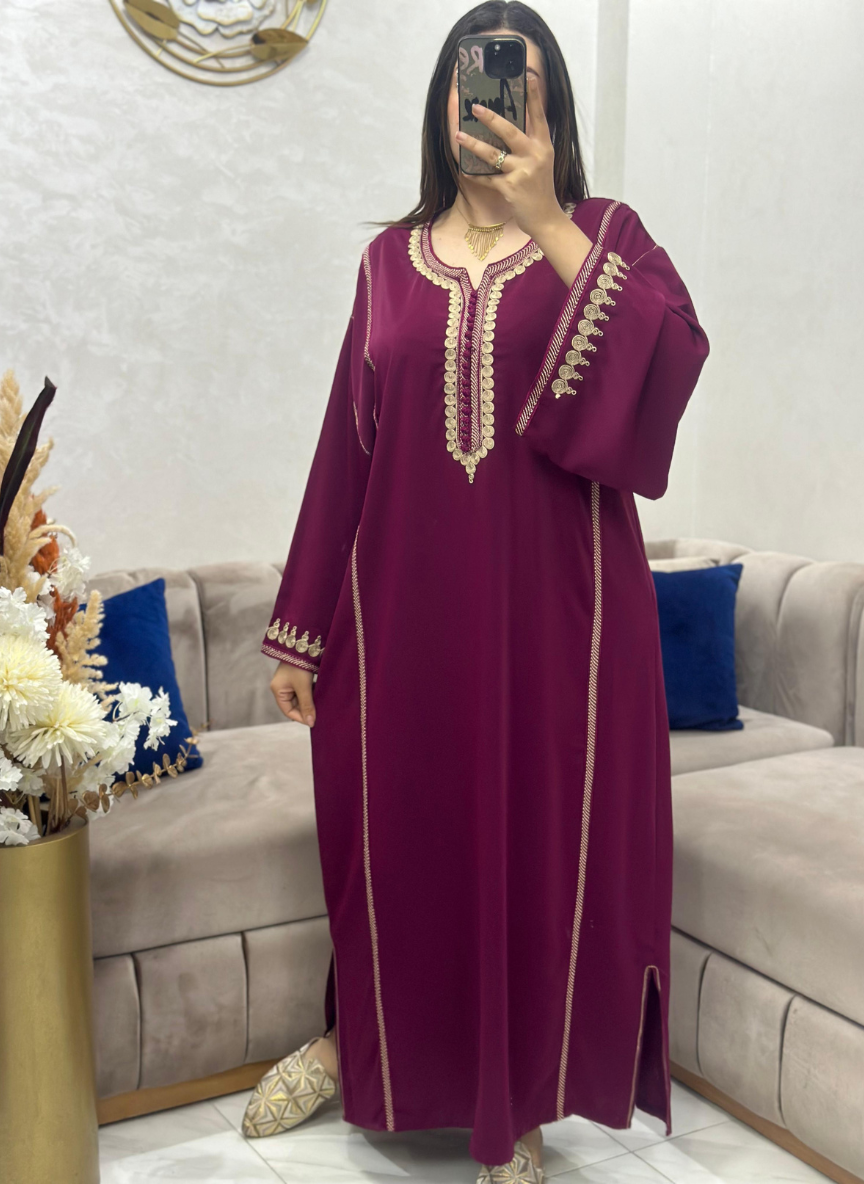 (CF6) قفطان كريب أناقة ملكية هماوية