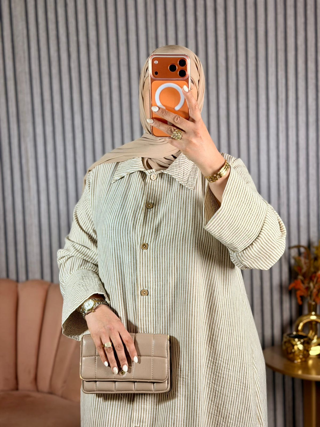 Robe Chemise en Lin à Rayures ll