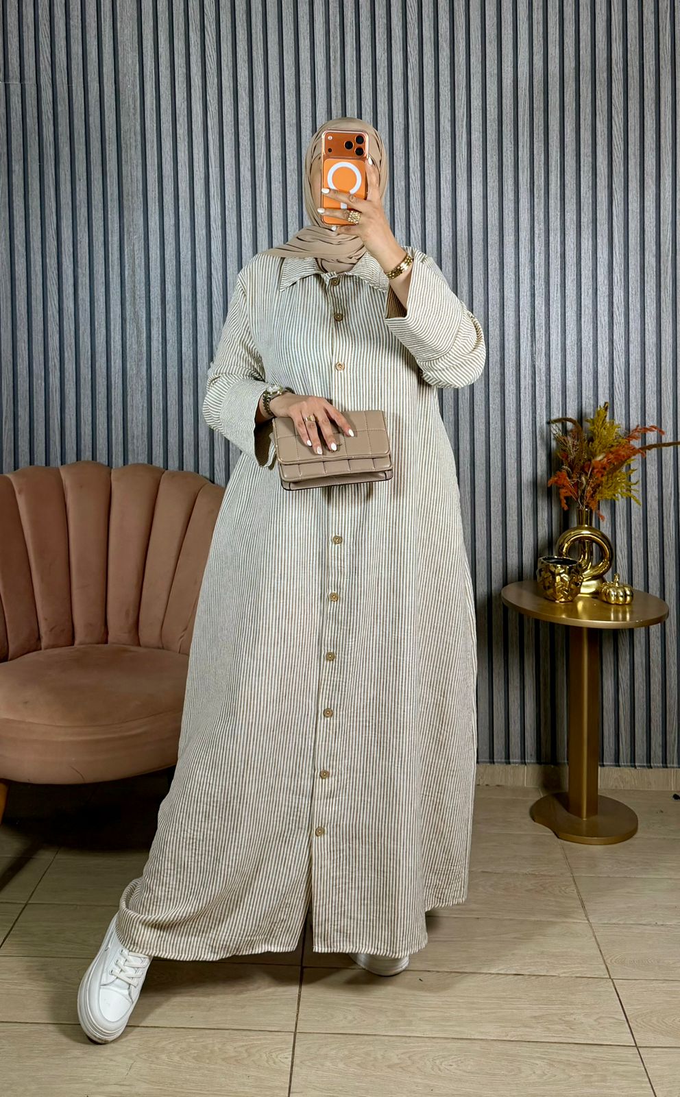 Robe Chemise en Lin à Rayures ll