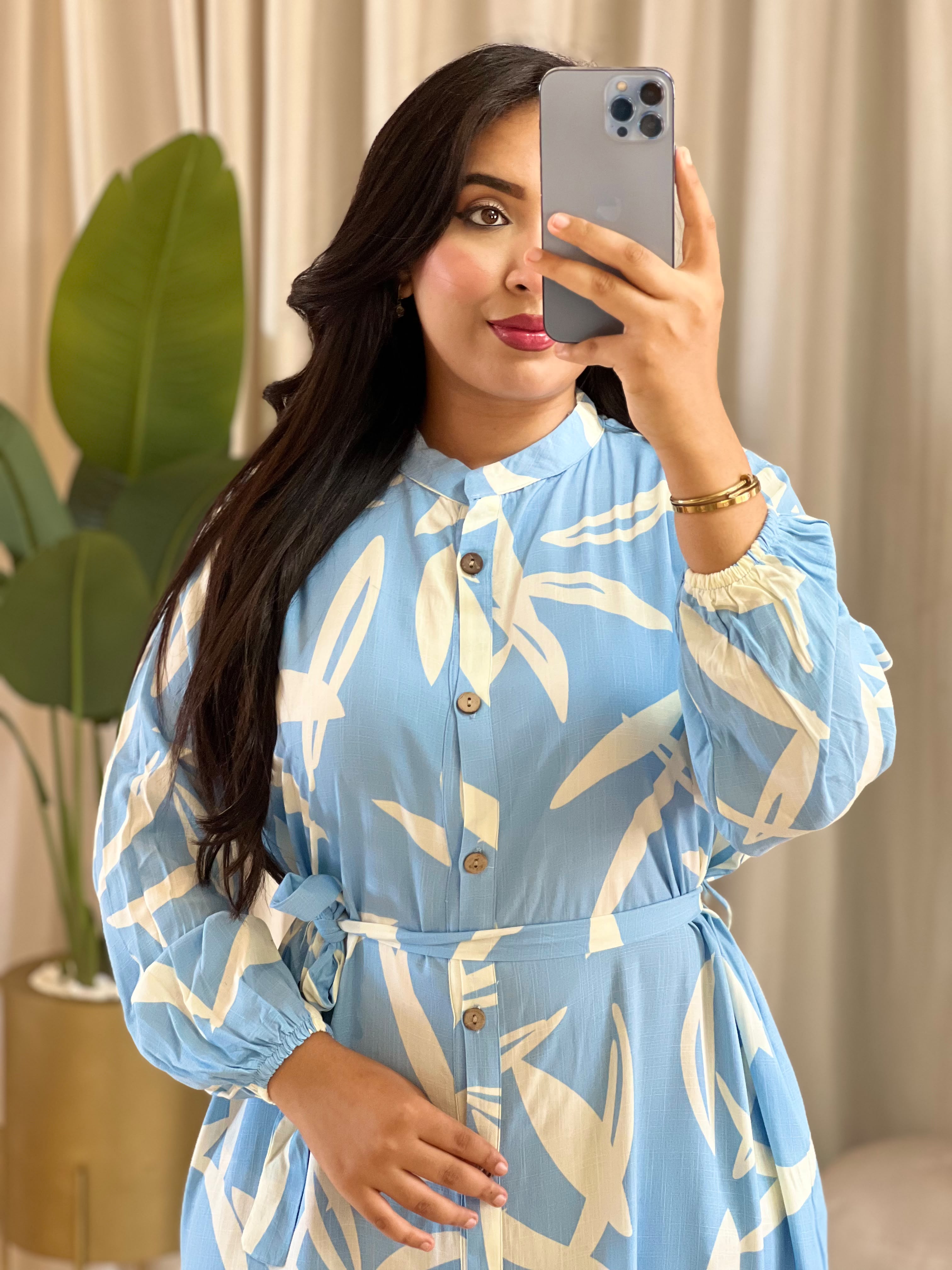 Robe en lin avec Ceinture H2