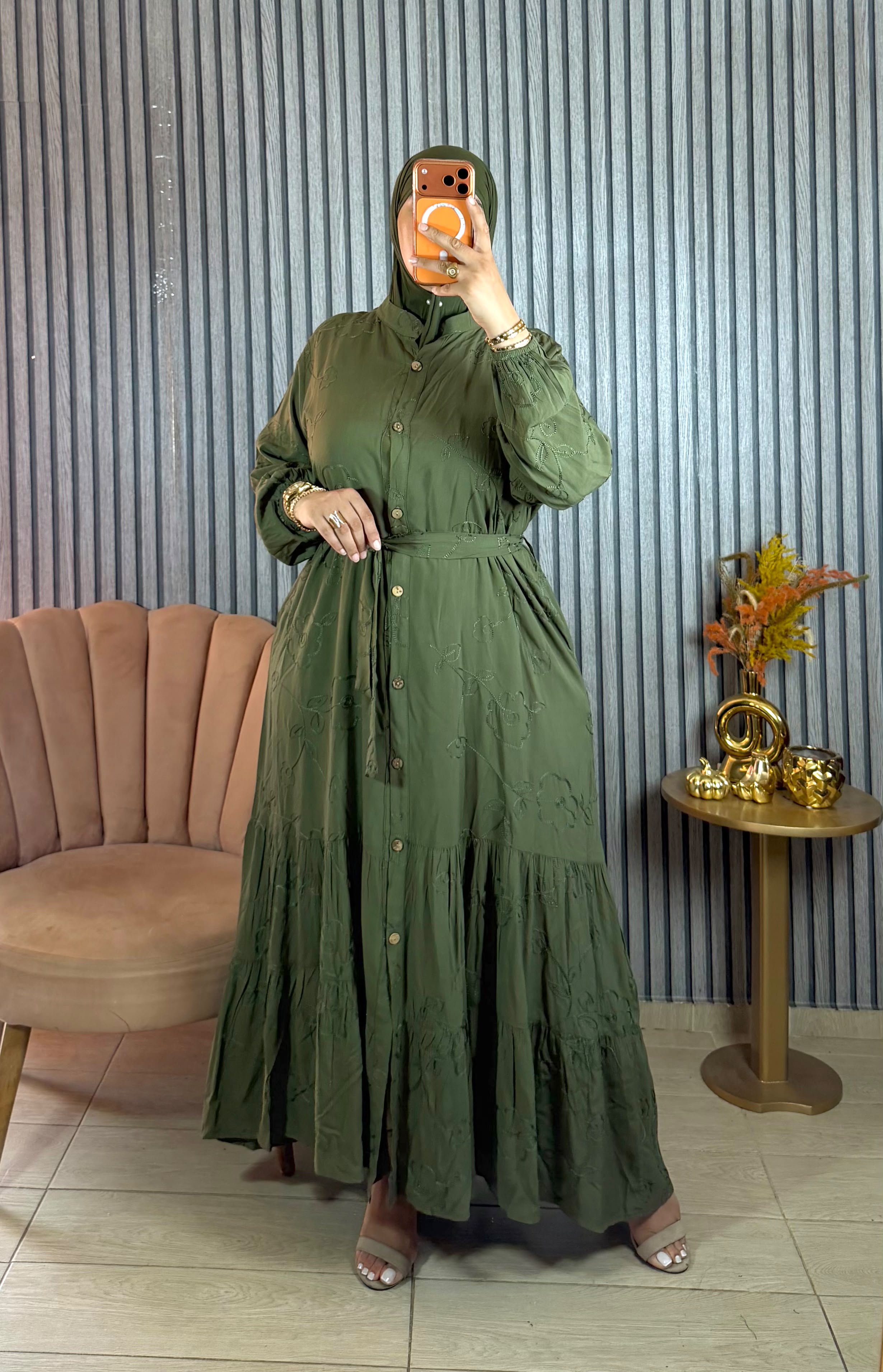 Robe Brodée avec Ceinture H1 ll