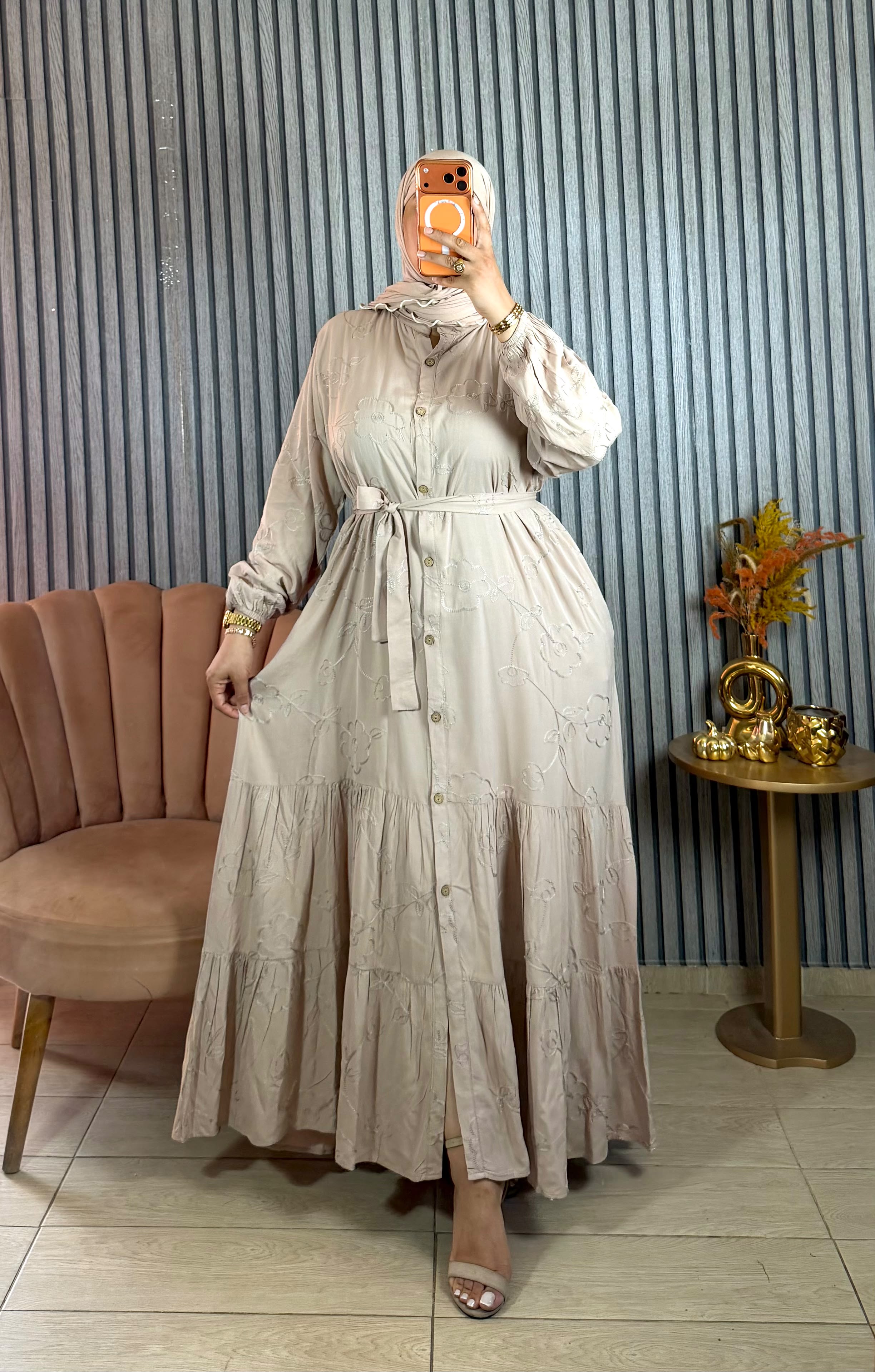 Robe Brodée avec Ceinture H1 ll