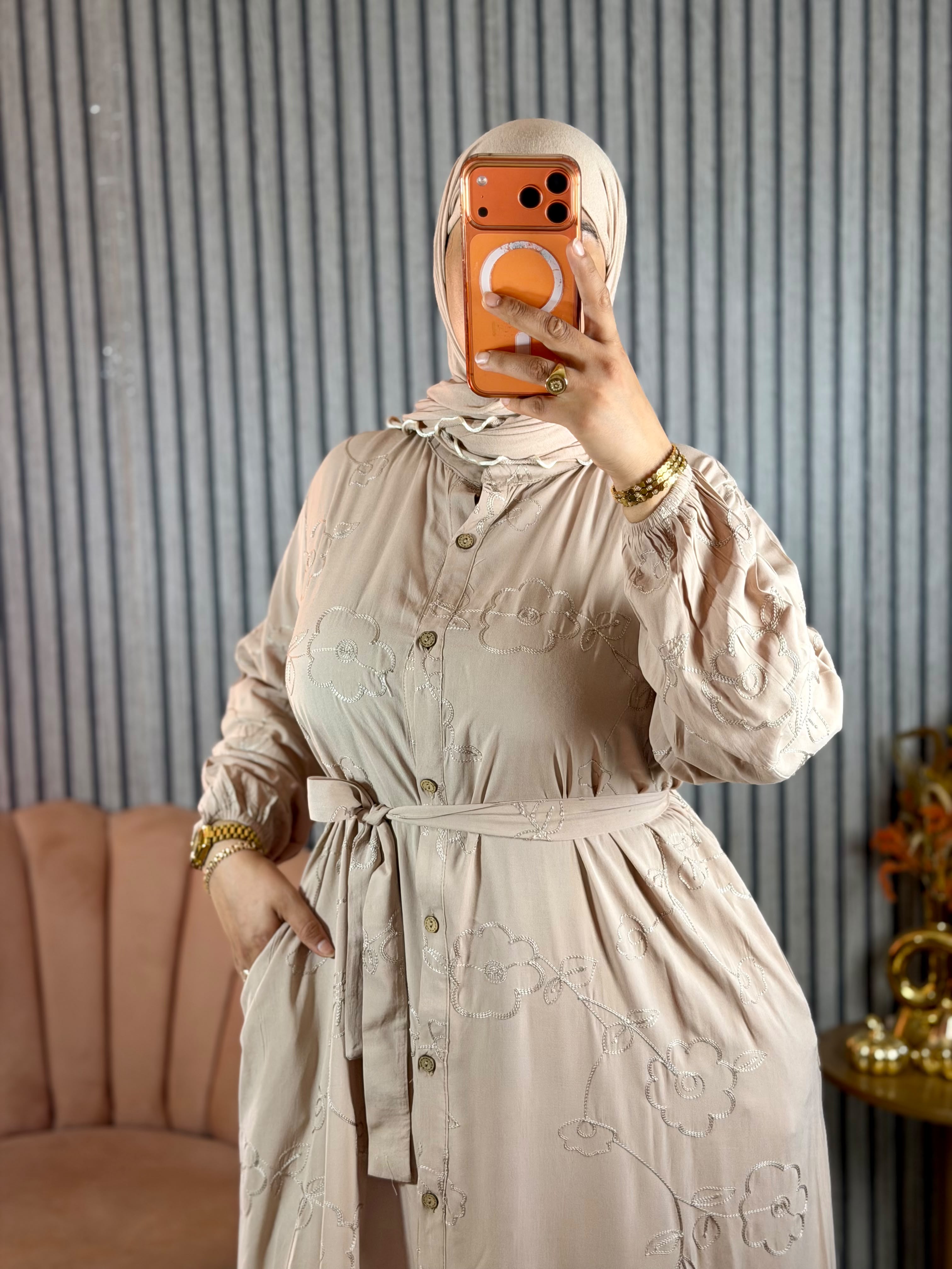Robe Brodée avec Ceinture H1 ll