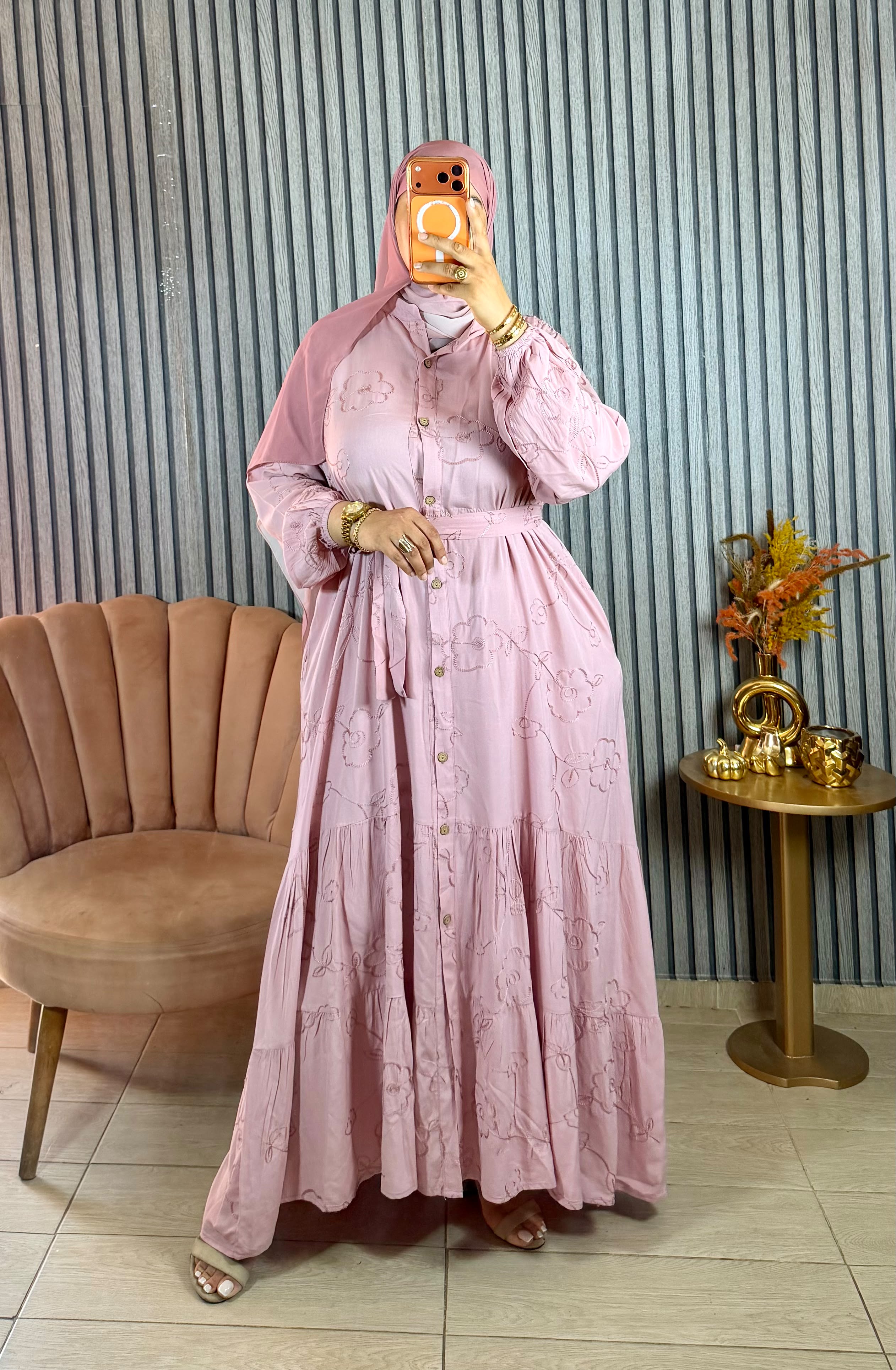 Robe Brodée avec Ceinture H1 ll