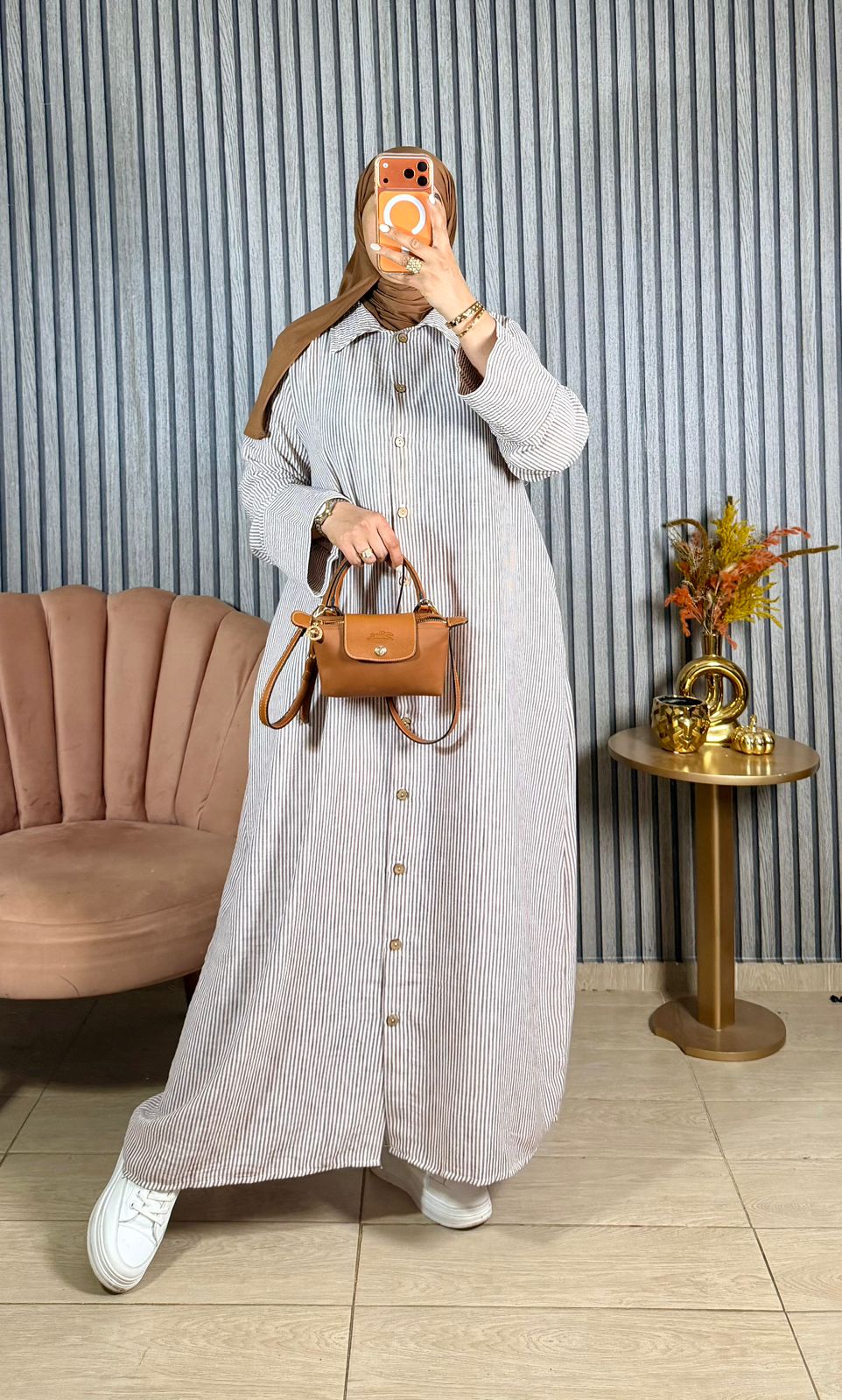 Robe Chemise en Lin à Rayures ll
