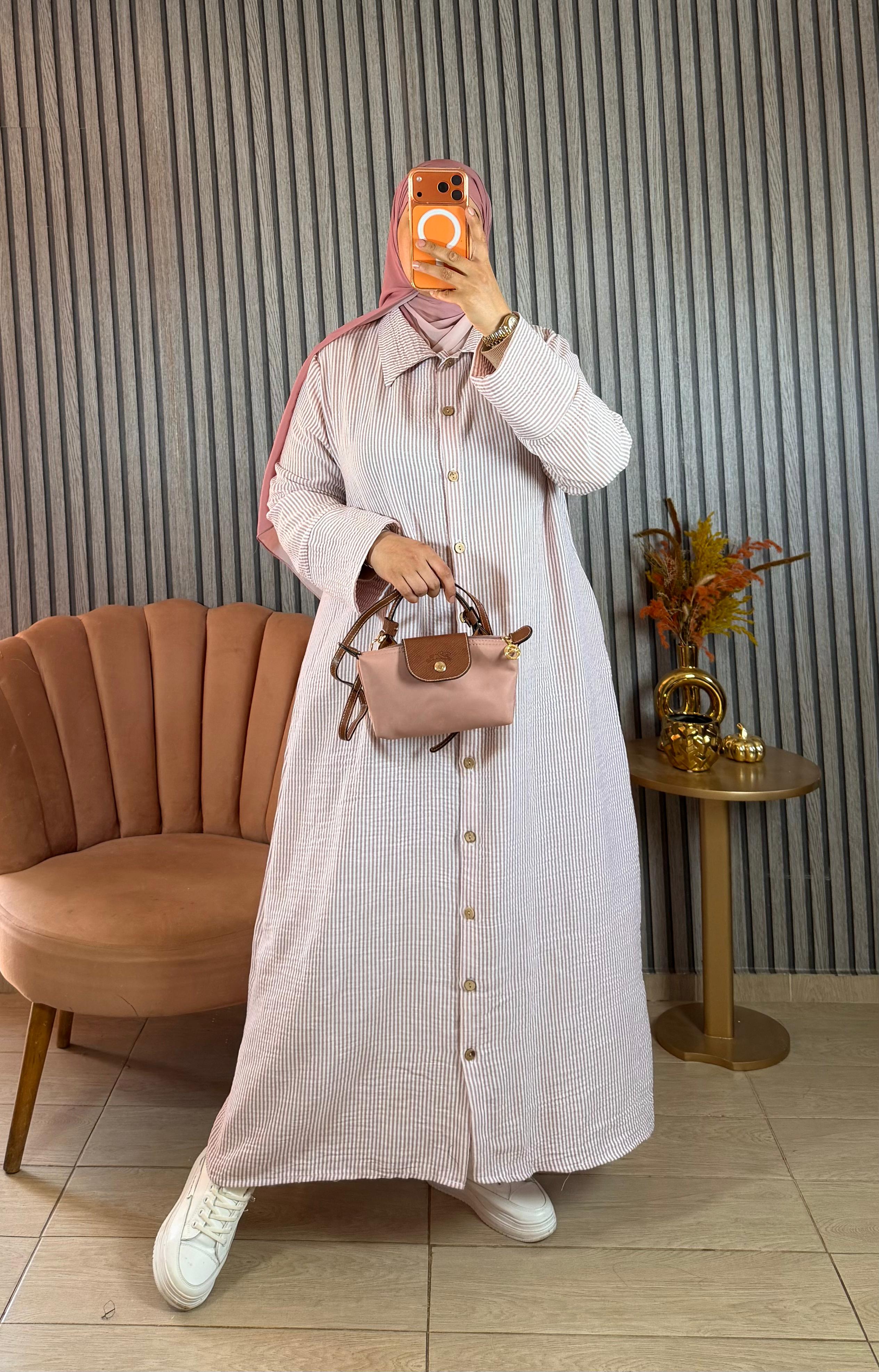 Robe Chemise en Lin à Rayures ll